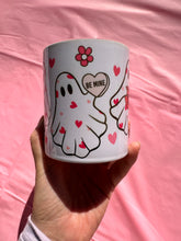 Load image into Gallery viewer, Cute Ghost Valentines heart mug
