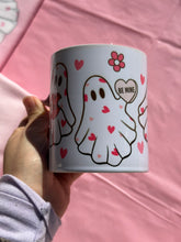 Load image into Gallery viewer, Cute Ghost Valentines heart mug
