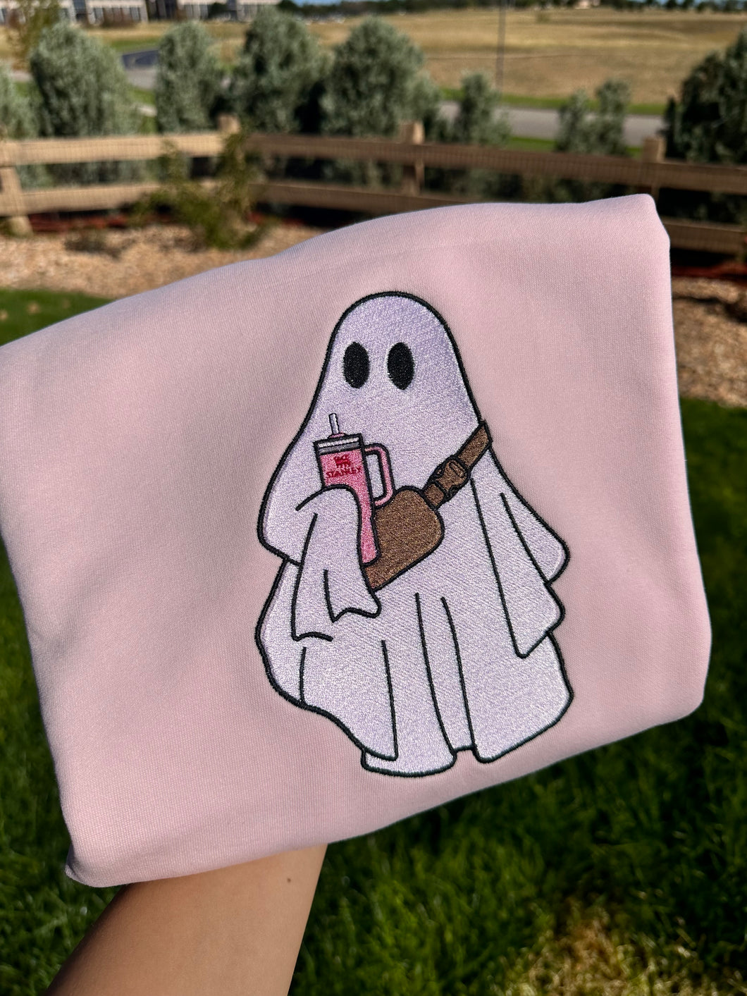 Boo-Jee Ghost Embroidery sweatshirt/Cute Ghost