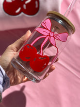 Load image into Gallery viewer, Cherry Bow 🍒Beer Can Glass- Soda Can Glass, Housewarming Gift,Iced Coffee Cup, Mug, Glass Cup
