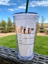 Load image into Gallery viewer, Flower and Butterflies Tumbler | Sun Personalized Tumbler | Gift for her | Tumbler with straw | Starbucks Cup | Summer Starbucks Cup
