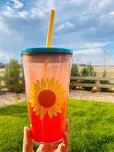 Load image into Gallery viewer, Starbucks Cup,Sunflower Tumbler, gift for her,Teacher Gift, Teacher cup, Coworker gift,Back to school
