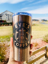 Load image into Gallery viewer, Rose Gold Hot Tumbler| Purple Hot Tumbler| Blue hot tumbler with Personalized Starbucks Logo|Double Wall Tumbler|Gifts for him/her
