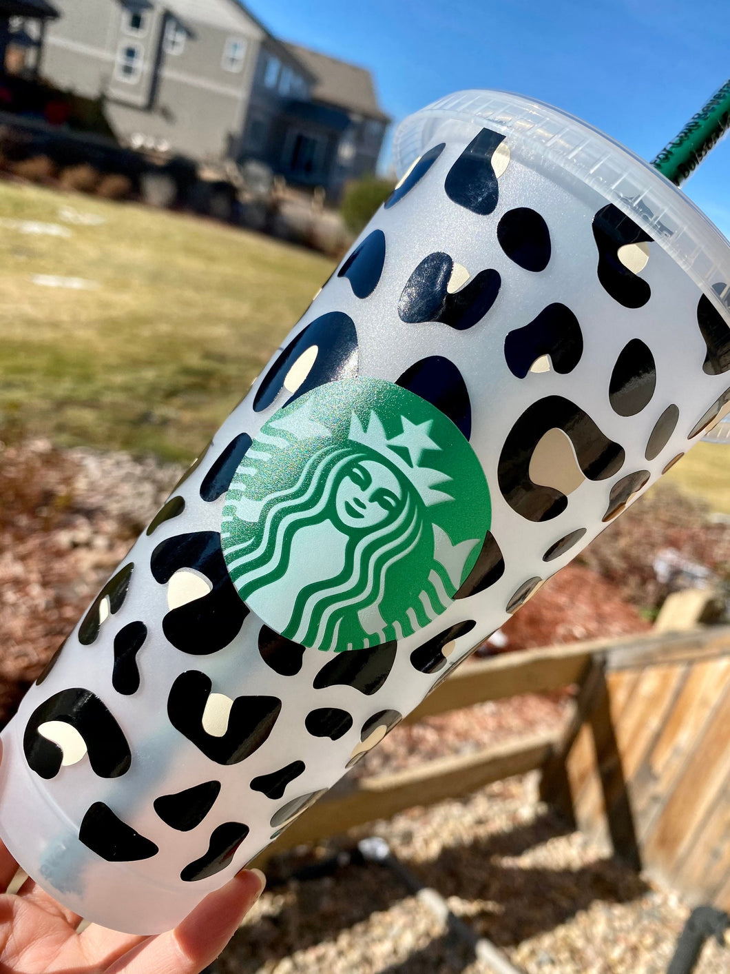 Reusable Leopard Print Starbucks Cold Cup, animal print, birthday gift, coffee lover, thank you gift, tumbler, Christmas gift