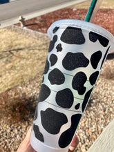 Load image into Gallery viewer, Cow Print Starbucks Cup | Cow Print Reusable Cup | Starbucks Cold Cup Cow Print | Cow Cup | Cow Spot Venti Cold Cup | Animal Print Tumbler
