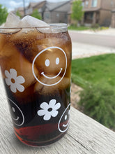 Load image into Gallery viewer, Happy Face Beer Can Glass- Soda Can Glass, Housewarming Gift,Iced Coffee Cup, Mug, Glass Cup
