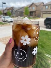 Load image into Gallery viewer, Happy Face Beer Can Glass- Soda Can Glass, Housewarming Gift,Iced Coffee Cup, Mug, Glass Cup
