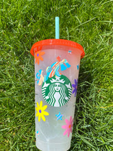 Load image into Gallery viewer, Hippie Starbucks Confetti Cup, Starbucks Color Changing Cup, Starbucks Tumbler, Starbucks Cup, Starbucks Summer 2021, Starbucks
