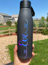 Load image into Gallery viewer, Personalized Water Bottle, Matte water bottle with Silicon handle, 20 oz water bottle, Personalized bottles, Back to school water bottle
