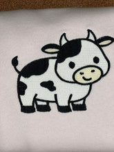 Load image into Gallery viewer, Cute Cow Embroidered Sweatshirt | Embroidered Sweatshirts
