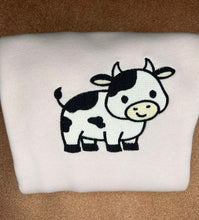 Load image into Gallery viewer, Cute Cow Embroidered Sweatshirt | Embroidered Sweatshirts
