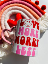 Load image into Gallery viewer, Love More Worry Less Mug| Mug Perfect For Coffee, Tea | Heart mug
