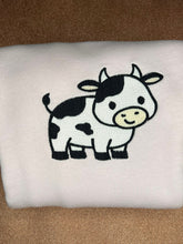 Load image into Gallery viewer, Cute Cow Embroidered Sweatshirt | Embroidered Sweatshirts
