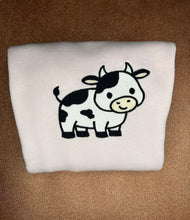 Load image into Gallery viewer, Cute Cow Embroidered Sweatshirt | Embroidered Sweatshirts
