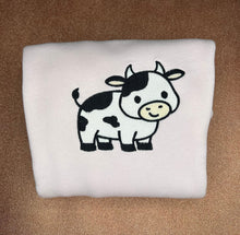 Load image into Gallery viewer, Cute Cow Embroidered Sweatshirt | Embroidered Sweatshirts
