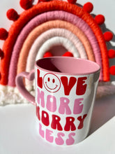 Load image into Gallery viewer, Love More Worry Less Mug| Mug Perfect For Coffee, Tea | Heart mug
