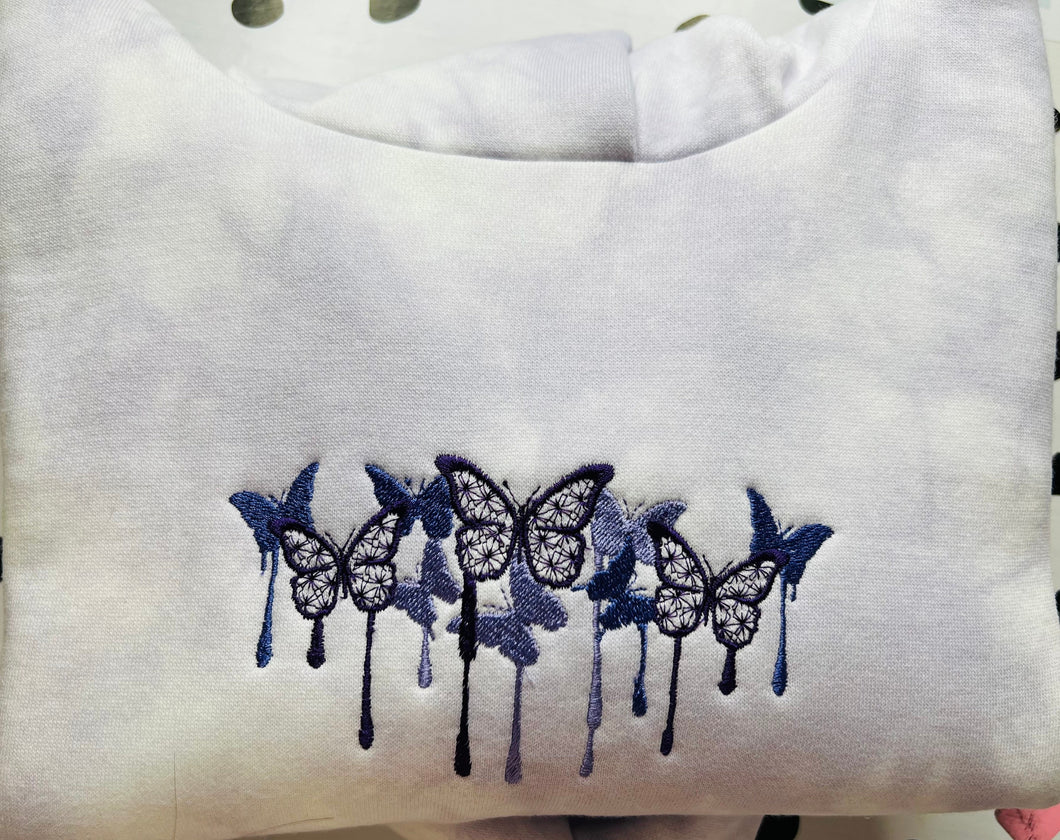 Embroidered hoodie, Embroidery Butterfly Sweatshirts Gift for her