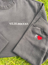 Load image into Gallery viewer, Custom Roman Numeral Sweatshirt, Anniversary Date Sweatshirt, Est Year Personalized Hoodie, Roman Numeral, Couples sweatshirts
