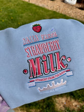 Load image into Gallery viewer, Strawberry Milk Embroidered sweatshirts
