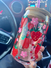 Load image into Gallery viewer, Strawberry Beer Can Glass- Soda Can Glass, Housewarming Gift,Iced Coffee Cup, Mug, Glass Cup
