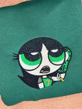 Load image into Gallery viewer, Green Girl Embroidered Sweatshirt | Cute Embroidered Sweatshirts
