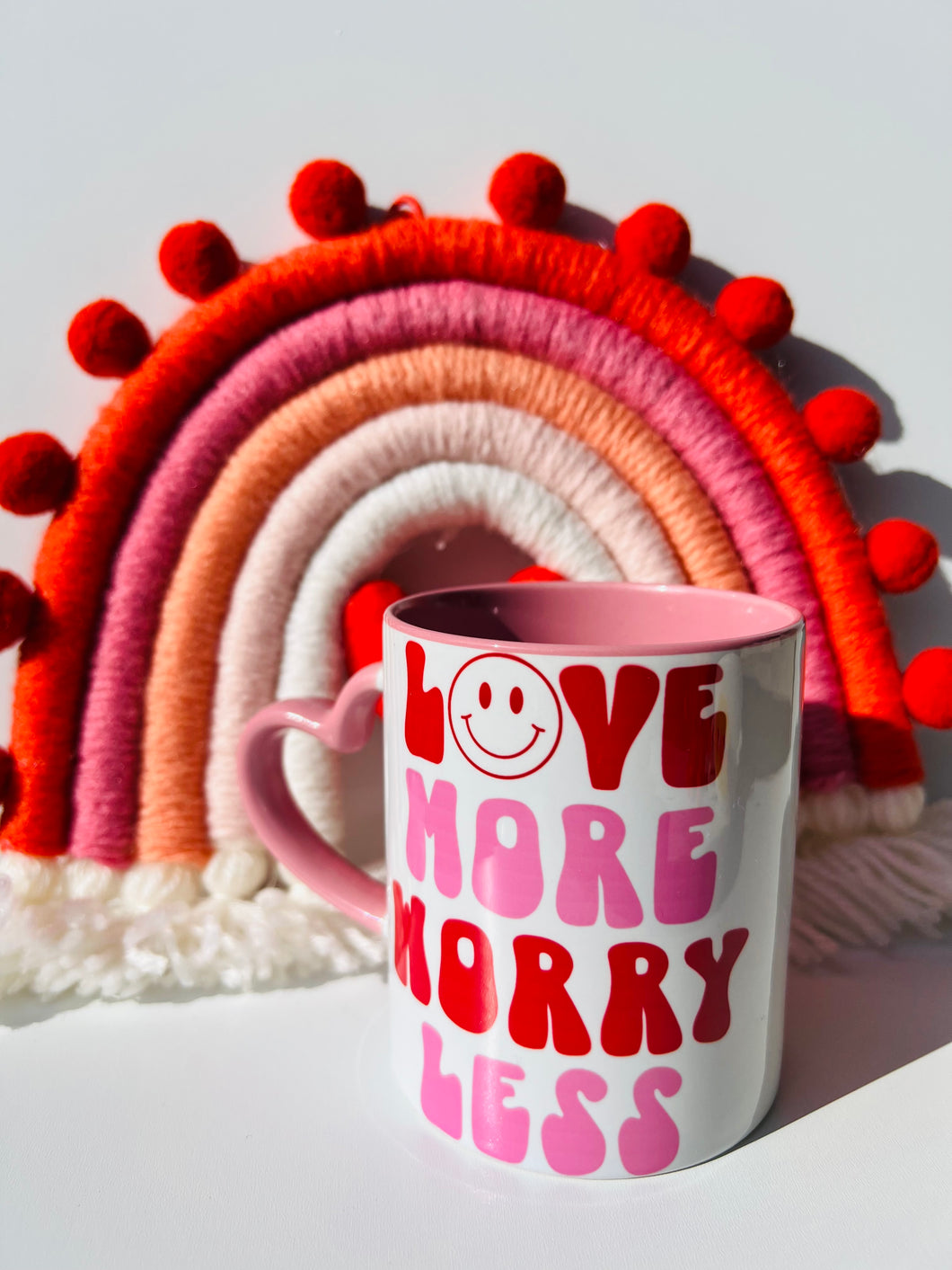 Love More Worry Less  heart mug