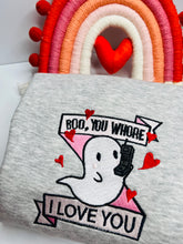 Load image into Gallery viewer, Boo Embroidered Sweatshirt |  Boo Valentines Embroidered Sweatshirts
