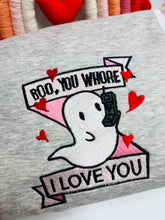 Load image into Gallery viewer, Boo Embroidered Sweatshirt |  Boo Valentines Embroidered Sweatshirts
