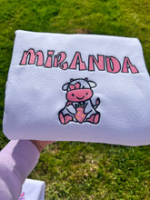 Load image into Gallery viewer, Personalized Sweatshirts with name and cow
