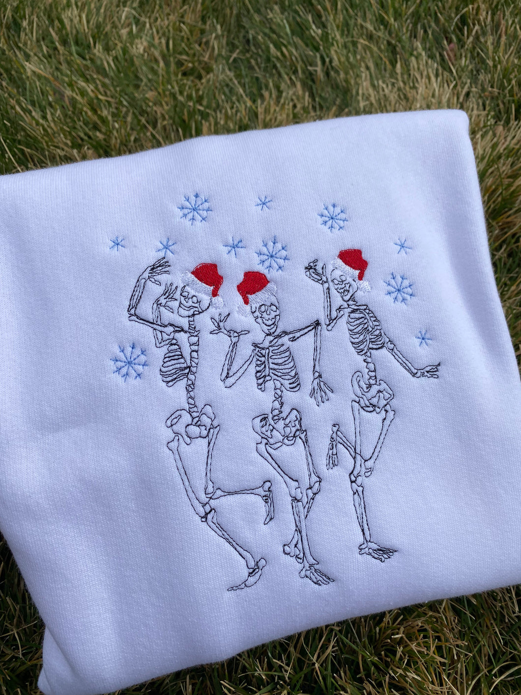 Skeleton Christmas Embroidered Sweatshirts Gifts for her