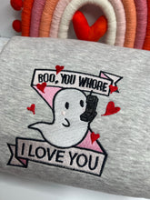 Load image into Gallery viewer, Boo Embroidered Sweatshirt |  Boo Valentines Embroidered Sweatshirts
